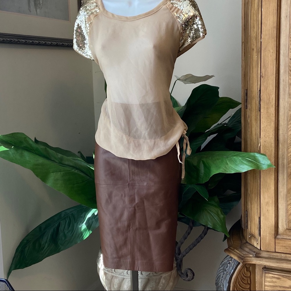 Adrienne Vittadini Brown Mini Skirt